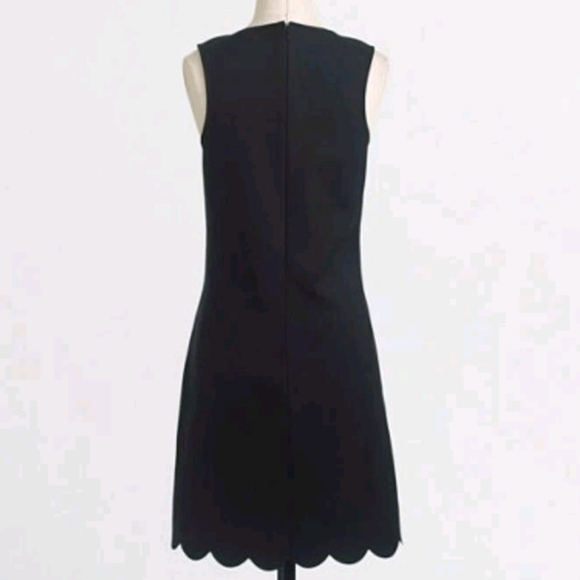 J. Crew Black and White Scalloped Mini Shift  Dress Sz 2 - Picture 3 of 6